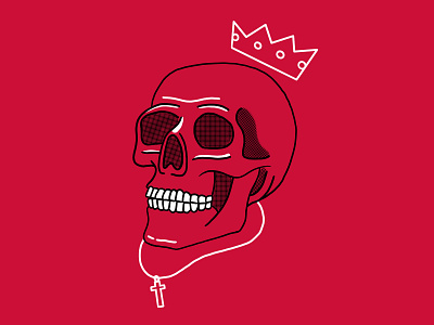 King Skeleton brush crown draw duotone hand draw icon illustration king procreate skeleton skull texture