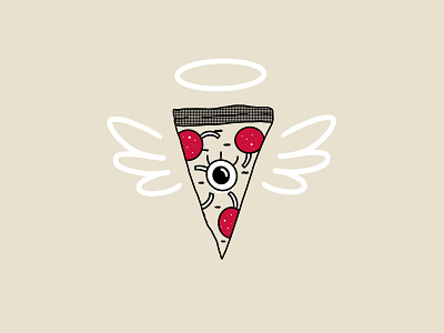 Pizza Paradize angel draw eye halftone handdraw icon icons illuminati illustration pizza procreate wings