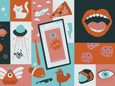 Extract from the mosaic draw fun handdraw icon icons illustration mosaic mouth mural procreate