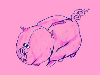 saving money animal and pet drawing farm farm animal illustration pets piggy pink pork prok