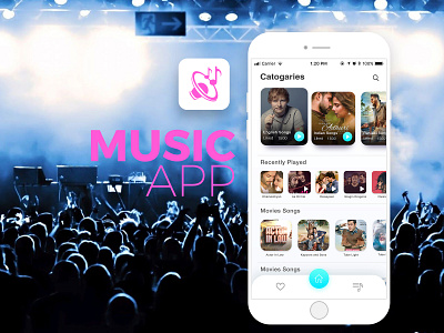 Music Application app design application beauty colors gradients icon music ui ux