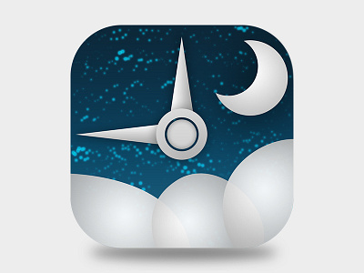 Night Clock clock gradients illustration stars.