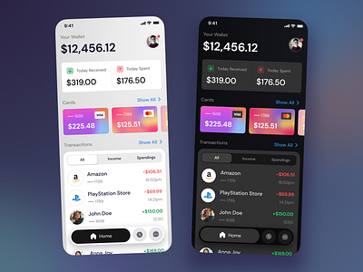 Banking Mobile App app bank bank app bank card banking app budgeting app dark theme dark ui finance finance app mobile mobile app mobile design mobile ui ui