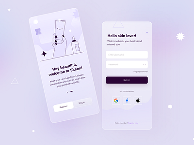 Skincare App Onboarding and Login by Caro Soleno C on Dribbble