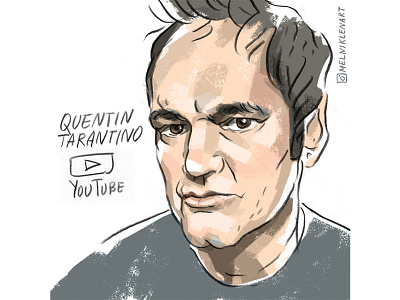 Portrait Of Quentin Tarantino branding character cinema comix digitalportrait illustration portrait portrait art portrait illustration quentintarantino tarantino