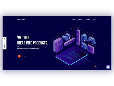 Isometric illustration for Landing page architecture circuit gradient illustraion isometric isometric illustration landingpage