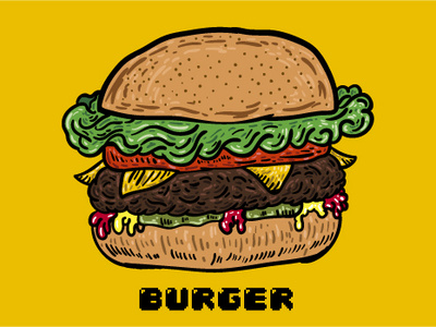 Burguer design illustration logo vector