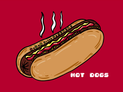 Hot Dogs branding design icon illustration lettering logo typography web