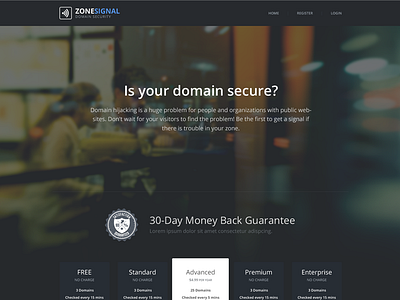 ZoneSignal dark domain hosting plans website