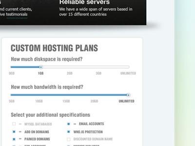 Custom hosting plans