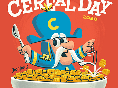 The Cap’n bowl capn crunch cereal children illustration kids mascot milk spoon