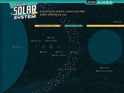 Our Solar System Site illustration planets solar system space ui website