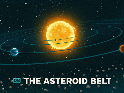 08 The Asteroid Belt asteroid belt children illustration kids planets science solar system space