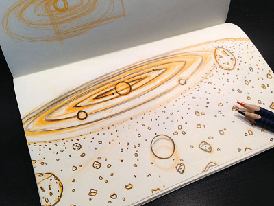 08 The Asteroid Belt Sketch asteroid belt children illustration kids planets science sketch solar system space