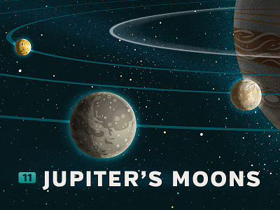 11 Jupiter's Moons children illustration jupiter kids moons planets science solar system space