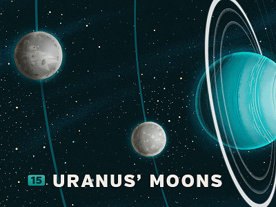 15 Uranus' Moons children illustration kids moons planets science solar system space uranus