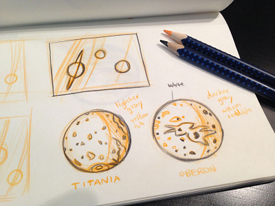 15 Uranus' Moons - Sketch children illustration kids moons planets science solar system space uranus