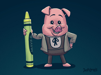 Ham Helsing book children crayon illustration kids pig