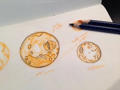 19 Pluto - Sketch children cosmos education illustration kids planets pluto solar system space