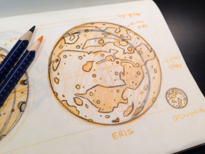 22 Eris - Sketch children cosmos eris illustration kids planets science sketch solar system space