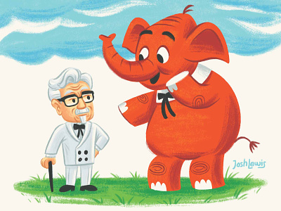 The Colonel and Twinkles book children colonel sanders elephant illustration kids