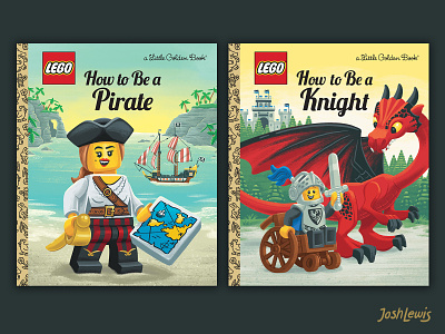 LEGO Little Golden Books book castle children dragon illustration kids knight lego picture book pirate ship