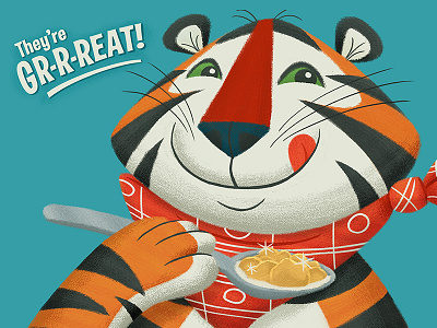 Tony cereal childrens illustration practice tony the tiger
