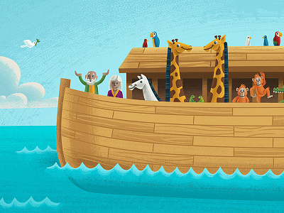 Noah's Ark animals bible children dove giraffe horse illustration kids monkeys noah noahs ark
