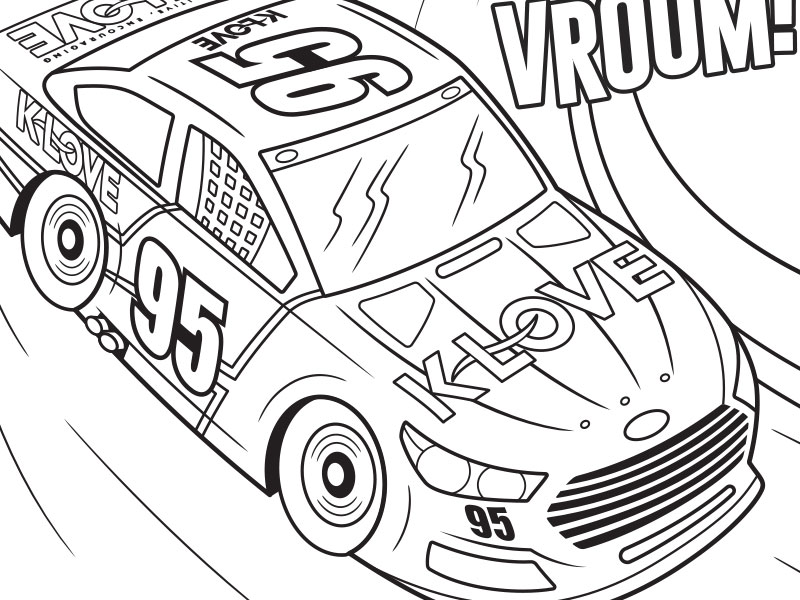 K-LOVE Racing - Coloring/Activity Pages car. nascar coloring sheet illustration k love racing
