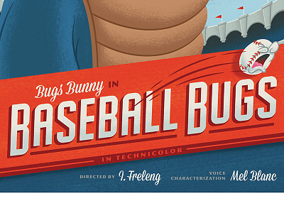 Baseball Bugs baseball bugs bunny cartoon illustration looney tunes poster typography
