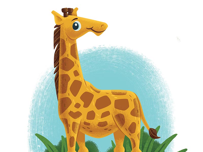 Giraffe animal children giraffe illustration kids spot