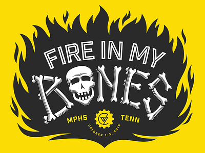 Fire In My Bones bones creative works fire illustration personal work skull typography