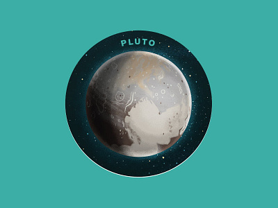 Pluto Sticker illustration planet pluto solar system space sticker sticker mule