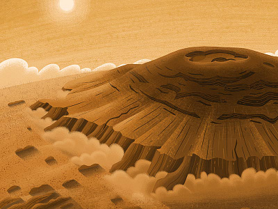 Olympus Mons children editorial illustration mars olympus mons space