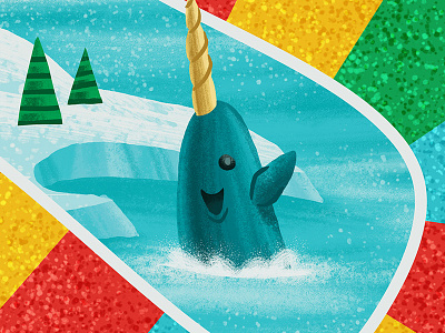 Mr. Narwhal buddy children christmas elf illustration kids narwal