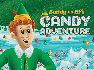 Buddy the Elf board game buddy candy candy cane children christmas illustration kids typography