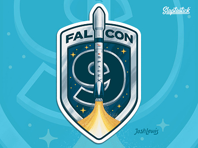 Falcon 9 falcon 9 illustration rocket space space x stars sticker