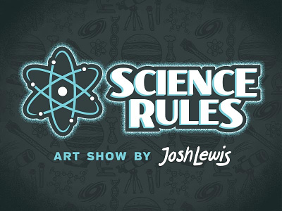 Science Rules! art show atom children illustration science stem type typography