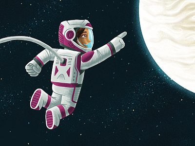 Astronaut astronaut astronomy book children cosmos editorial illustration kids space typography