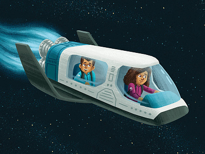 Spaceship Orion astronaut book children cosmos editorial illustration kids space spaceship typography
