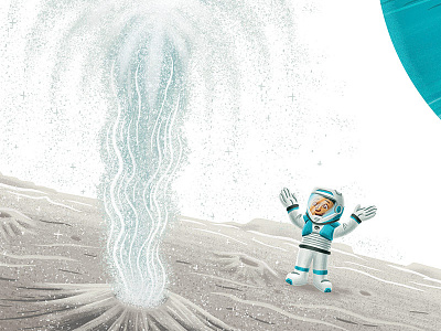Ice Volcano! astronaut book children cosmos illustration kids neptune planet space typography volcano