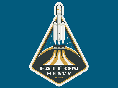 Falcon Heavy falcon heavy illustration rocket space stars sticker