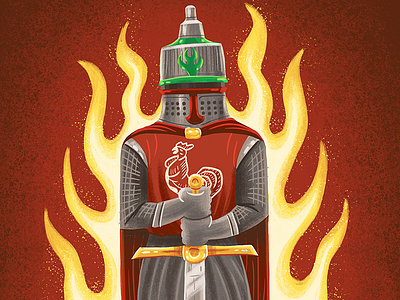 The Spiciest Knight fire illustration joke knight spicy sriracha