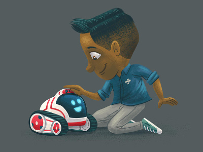 A boy and his rover boy character design children illustration kids robot