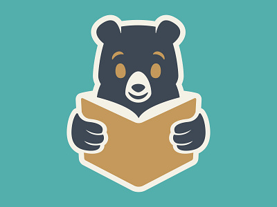 Bear Logo bear book logo reading