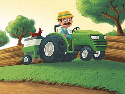 The Saving Farmer 1 book chicken children farm farmer illustration kidlitart kids picture book picture books tractor