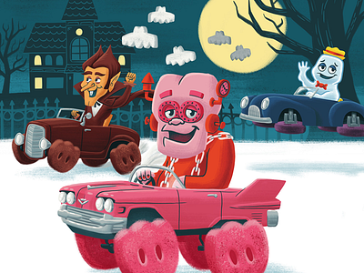 Monster Cereal boo berry cars cereal children count chocula franken berry halloween illustration kids monster