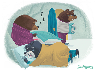 Page 3 bear book cave children illustration kids picture book sleep