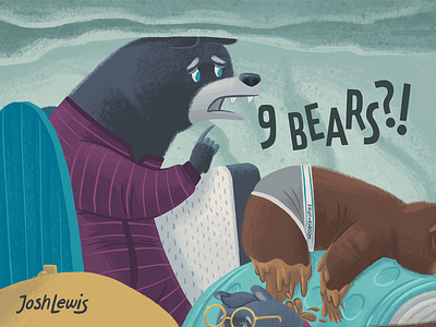 9 BEARS?!? bears book cave children illustration kids picture book sleep
