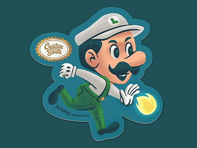 Luigi Sticker children illustration kids luigi mario nintendo sticker super mario video game